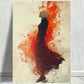 Abstract Woman & Re Watercolor Print 100% Australian Made 40x60cm Stretched Canvas Ready to Hang