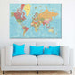 World Map Mercator Projection Print 100% Australian Made Stretched Canvas Ready to Hang - MP-111