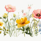 Watercolor Wildflowers Floral Wall Art Canvas Office Home Room Framed 120x60cm