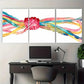3pcs Vibrant Watercolor Lasso Painting Metal Print Ready to Hang Art