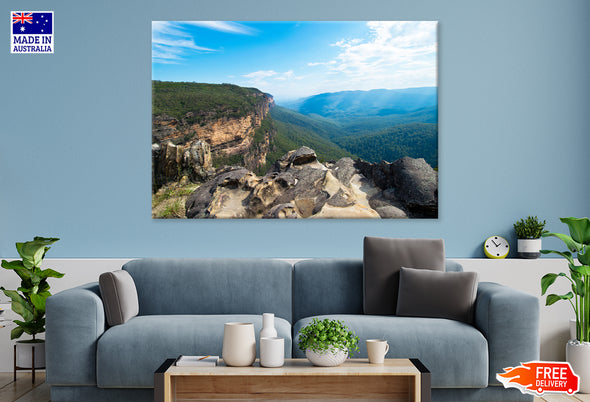 Mountains Hill & Forest View Print 100% Australian Made Stretched Canvas Ready to Hang - NT-111