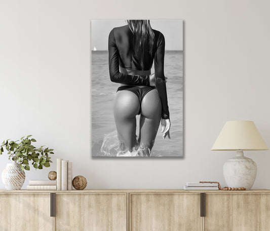 Beautiful Woman By A Beach Print 100% Australian Made 40x60cm Stretched Canvas Ready to Hang