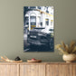 Luxury Sleek Black Car Parked on The Side of a Street Print 100% Australian Made 40x60cm Stretched Canvas Ready to Hang