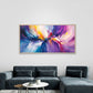Yellow, Pink & Purple Abstract Wall Art Canvas Office Home Room Framed 80x45cm