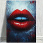 Red Lips Photograph Print 100% Australian Made 40x60cm Stretched Canvas Ready to Hang