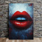 Red Lips Photograph Print 100% Australian Made 40x60cm Stretched Canvas Ready to Hang