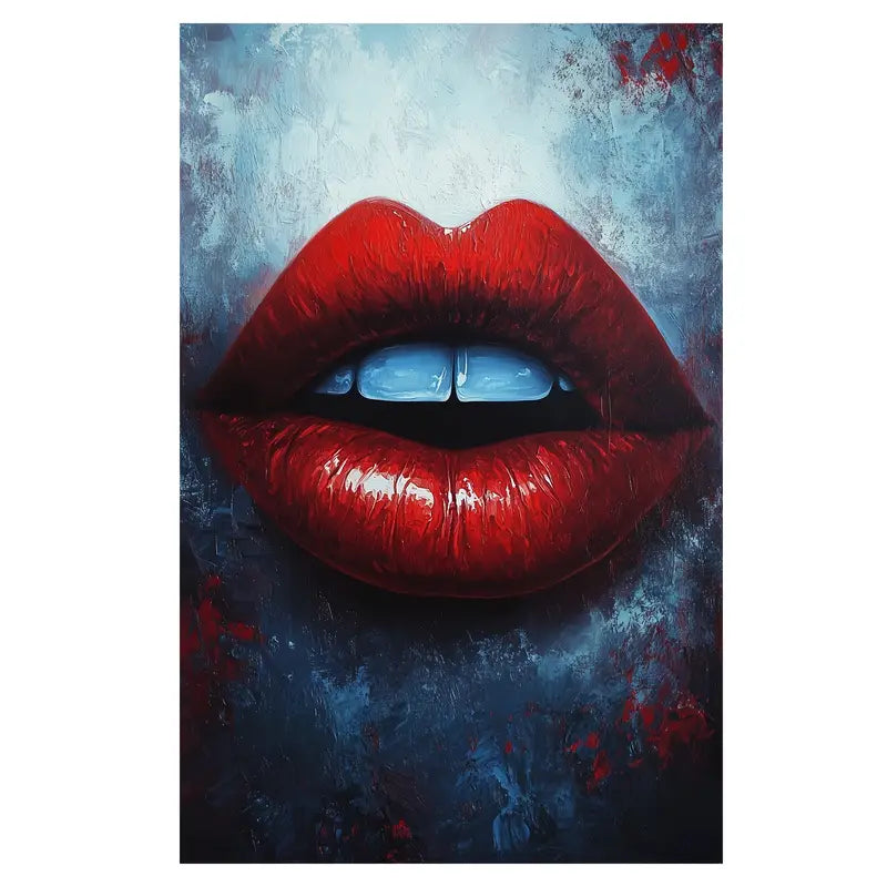 Red Lips Photograph Print 100% Australian Made 40x60cm Stretched Canvas Ready to Hang