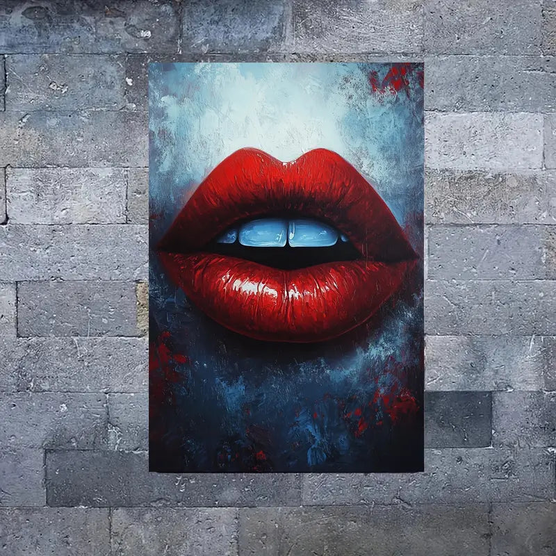 Red Lips Photograph Print 100% Australian Made 40x60cm Stretched Canvas Ready to Hang