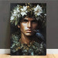 Boy & Flower Head With Bird Print 100% Australian Made 40x60cm Stretched Canvas Ready to Hang