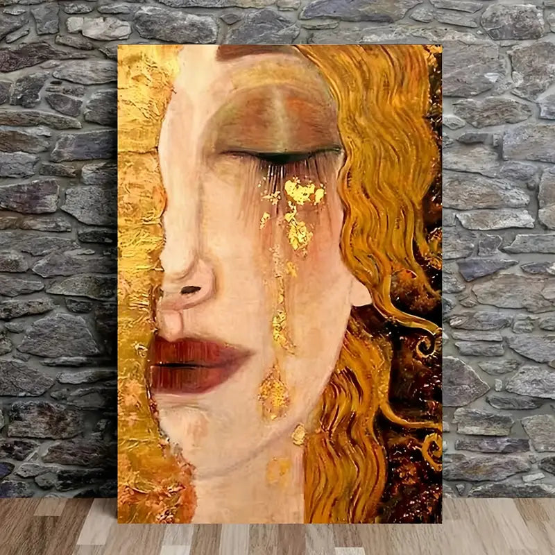 Freya'S Tears Golden Leaf Art Print 100% Australian Made 40x60cm Stretched Canvas Ready to Hang