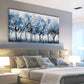 Classic Modern Abstract Forest Blue Trees Wall Art canvas office home room framed 120x60cm