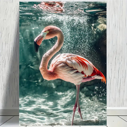 Flamingo Bird Under Water Print 100% Australian Made 40x60cm Stretched Canvas Ready to Hang