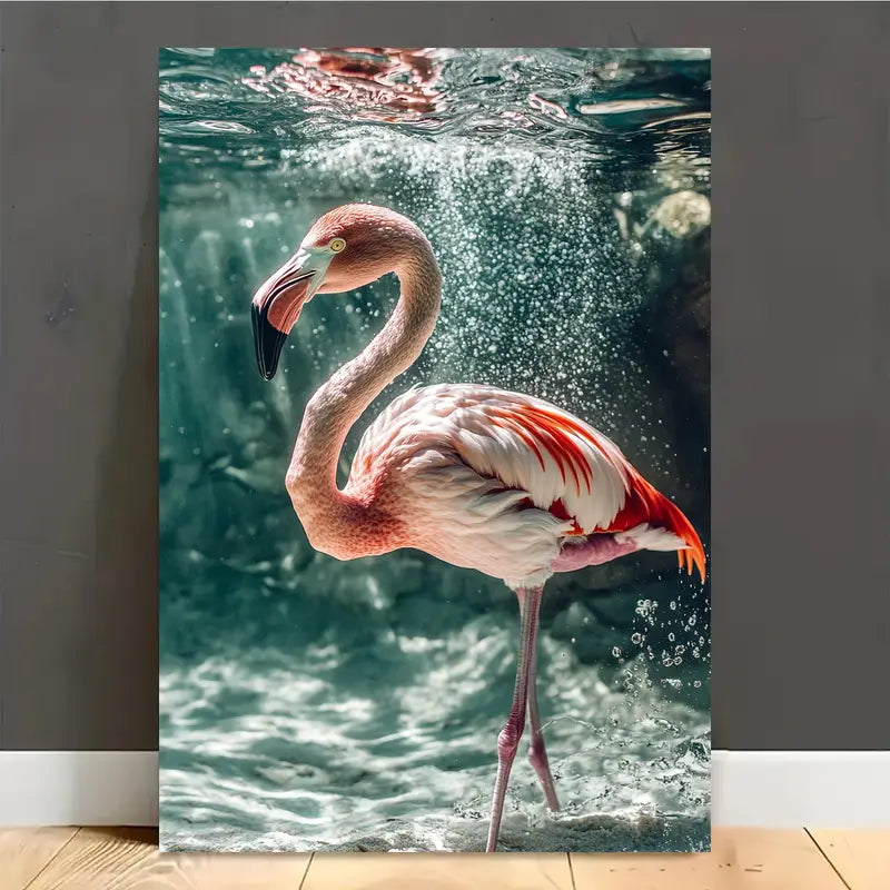 Flamingo Bird Under Water Print 100% Australian Made 40x60cm Stretched Canvas Ready to Hang