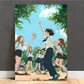 School Student Playing Game Print 100% Australian Made 40x60cm Stretched Canvas Ready to Hang