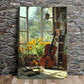 Music Instrument & Sunflower Plants Print 100% Australian Made 40x60cm Stretched Canvas Ready to Hang