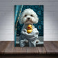 Playful Dog with Rubber Duck Print 100% Australian Made 40x60cm Stretched Canvas Ready to Hang