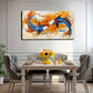 Two Koi Fish Orange Blue Hues Wall Art Canvas Office Home Room Framed 120x60cm