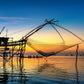Sunrise Fishing Dip Nets Pakpra Thailand Wall Art Canvas Office Home Room Framed 80x45cm