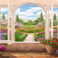 Greece Open Window Garden Wall Art Canvas Office Home Room Framed 120x60cm