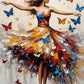 Dancing Woman with Butterflies Painting Print 100% Australian Made 40x60cm Stretched Canvas Ready to Hang