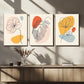 3pcs Artistic Line Flower and Line Leaves Metal Print Ready to Hang Art