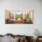 Greece Open Window Garden Wall Art Canvas Office Home Room Framed 120x60cm