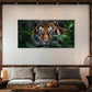 Majestic Tiger Face Close Up Jungle Wildlife Wall Art Canvas Office Home Room Framed 80x45cm