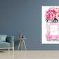 Red Pink Flowers & Pink Perfume Bottle Fashion Print 100% Australian Made Stretched Canvas Ready to Hang - FS - 153