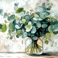 Eucalyptus Leaves in Clear Glass Vase Print 100% Australian Made 60x40cm Stretched Canvas Ready to Hang