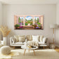 Greece Open Window Garden Wall Art Canvas Office Home Room Framed 120x60cm
