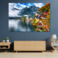 Village near River & Mountains Print 100% Australian Made Stretched Canvas Ready to Hang - NT-112