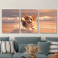 3pcs Cute and Realistic Puppy Corgi Dog Metal Print Ready to Hang Art