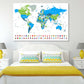 World Map Popular Flags Borders Print 100% Australian Made Stretched Canvas Ready to Hang - MP-112