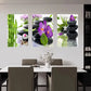 3pcs Spa Stone Orchid Zen-Style Natural Metal Print Ready to Hang Art