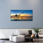 Sunrise Fishing Dip Nets Pakpra Thailand Wall Art Canvas Office Home Room Framed 80x45cm