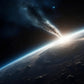 Asteroid Impact Space View Planet Wall Art Canvas Office Home Framed 120x60cm