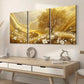 3pcs Golden Grassland Light Luxury Art Calm Wall Art Set Canvas Framed 60x90cm - High Quality Print 100% Australian Made Wall Canvas Ready to Hang