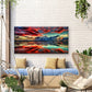 Sunset Sky Over Ocean Reflectio Wall Art Canvas Office Home Room Framed 80x45cm