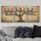 3pcs Whimsical Cat Tree Metal Print Ready to Hang Art