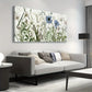 Botanical Wildflower Green Blue Wall Art canvas office home room framed 120x60cm