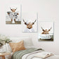 3pcs Scottish Highland Cow Funny Bathroom Metal Print Ready to Hang Art