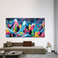 Colorful Abstract Mountain Wall Art Canvas Office Home Room Framed 120x60cm