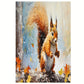 Squirrel Abstract Watercolor Print 100% Australian Made 40x60cm Stretched Canvas Ready to Hang