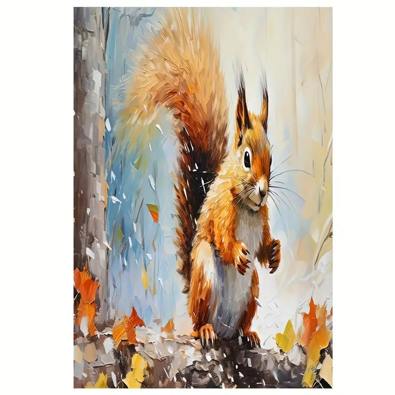 Squirrel Abstract Watercolor Print 100% Australian Made 40x60cm Stretched Canvas Ready to Hang