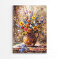 Painting Of a Vase of Flowers On Ledge Print 100% Australian Made 40x60cm Stretched Canvas Ready to Hang