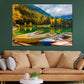 Boats on Lake & Autumn Forest Print 100% Australian Made Stretched Canvas Ready to Hang - NT-113