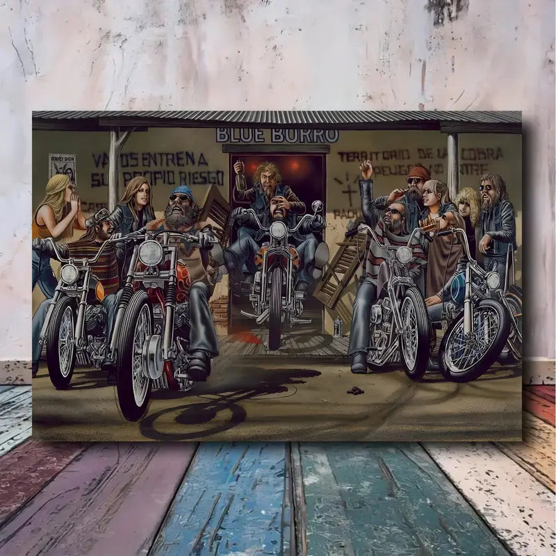 David Mann Motorcycle Canvas Art Print 100% Australian Made 60x40cm Stretched Canvas Ready to Hang