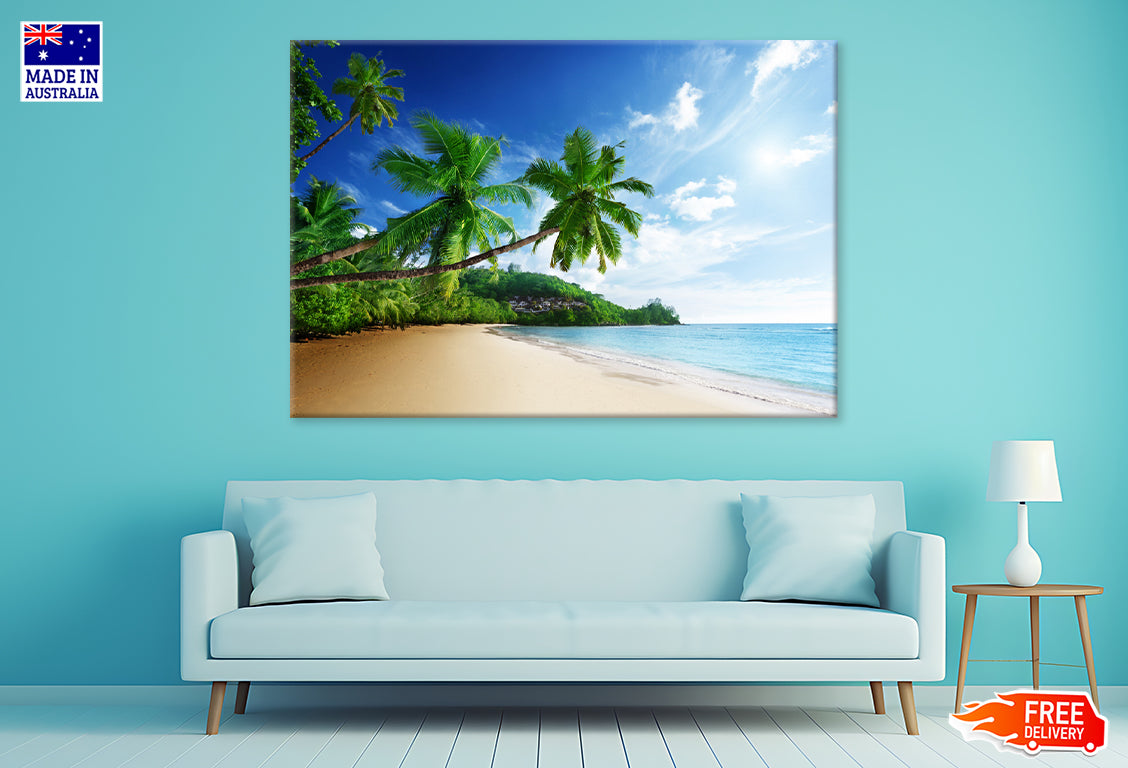 Sunset On Mahe Island, Seychelles Print 100% Australian Made Stretched Canvas Ready to Hang - BC-113