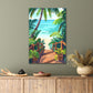 Tropical Beach Scene with Wooden Pier Leading to The Ocean Print 100% Australian Made 40x60cm Stretched Canvas Ready to Hang