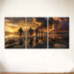 3pcs Military Sunset Soldiers Silhouette Metal Print Ready to Hang Art
